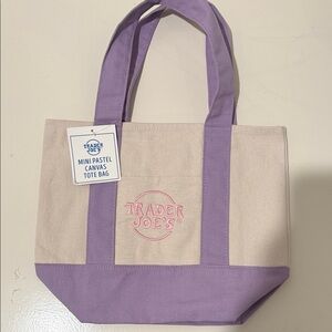 Trader Joe's Lavender-Trim Canvas Tote
